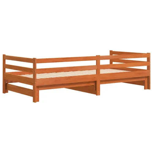 Dnevni krevet na razvlačenje bez madraca 90x190 cm masivno drvo - Voštano smeđa 90 x 190 cm Cijena