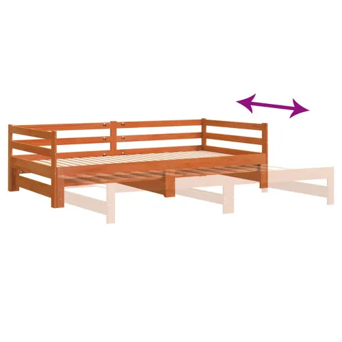 Dnevni krevet na razvlačenje bez madraca 90x190 cm masivno drvo - Voštano smeđa 90 x 190 cm Cijena