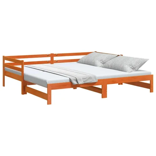 Dnevni krevet na razvlačenje bez madraca 90x190 cm masivno drvo - Voštano smeđa 90 x 190 cm Cijena
