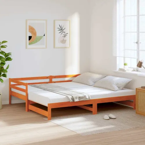 Dnevni krevet na razvlačenje bez madraca 90x190 cm masivno drvo - Voštano smeđa 90 x 190 cm Cijena