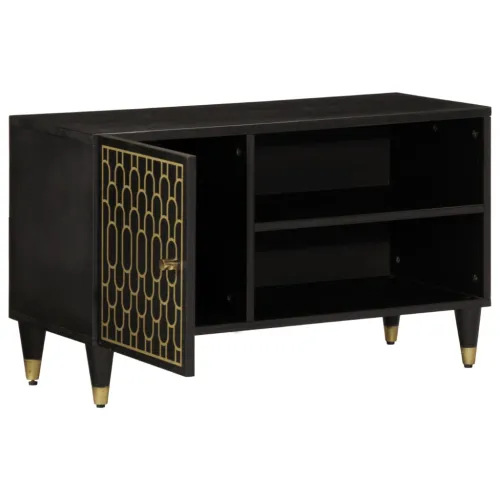 TV ormarić 80x31,5x46 cm od masivnog drva manga - Crna 1 Cijena