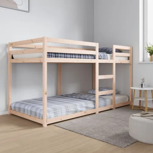 Krevet na kat 90 x 200 cm od masivne borovine - Prirodna 90 x 200 cm Cijena
