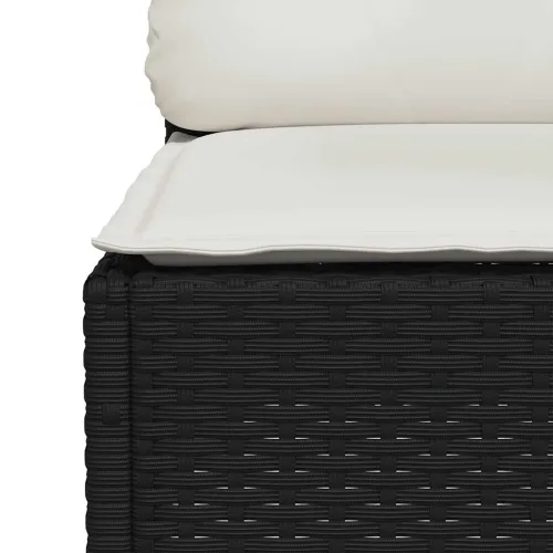 Vrtna garnitura - 4-dijelni set vrtnih sofa od poliratana s jastucima crni - Crna Bez stola Puno tkanje 1 Cijena