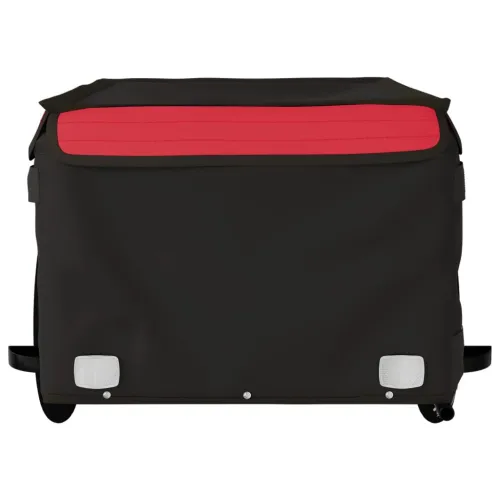 Prikolica za bicikl crno-crvena 45 kg željezna - Crvena 124 x 62.5 x 52 cm Cijena