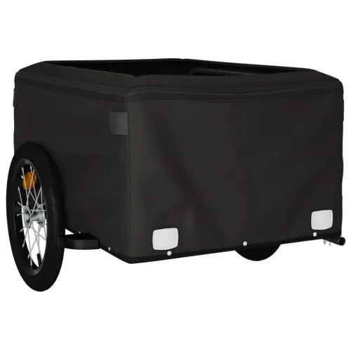 Prikolica za bicikl crno-crvena 45 kg željezna - Crvena 124 x 62.5 x 52 cm Cijena