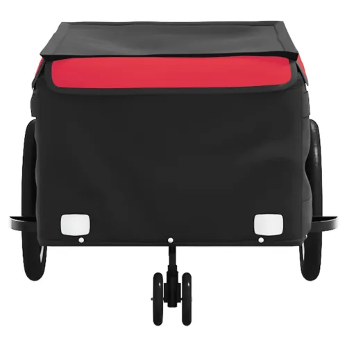 Prikolica za bicikl crno-crvena 45 kg željezna - Crvena 62.5 x 124 x 52 cm Cijena