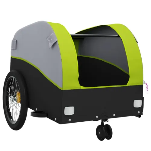 Prikolica za bicikl crno-zelena 30 kg željezna - Zelena 52 x 123 x 53 cm Cijena