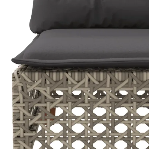 Vrtna garnitura - 7-dijelni set vrtnih sofa sivi od poliratana - Siva Linijsko tkanje 1 Cijena