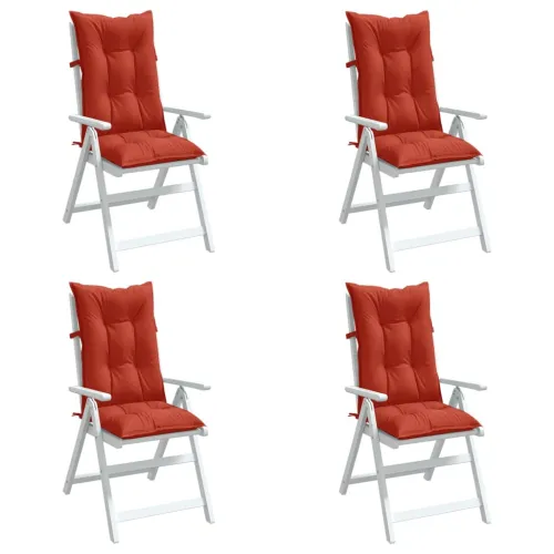 Jastuci za stolice 4 kom prošarano crvena 120x50x7cm tkanina - Prošarana crvena 120 x 50 x 7 cm 4 Cijena