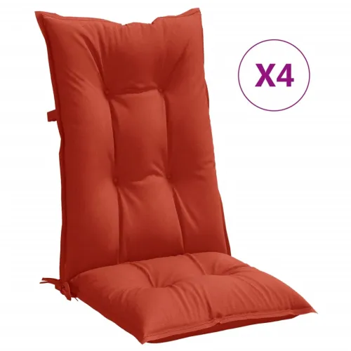Jastuci za stolice 4 kom prošarano crvena 120x50x7cm tkanina - Prošarana crvena 120 x 50 x 7 cm 4 Cijena