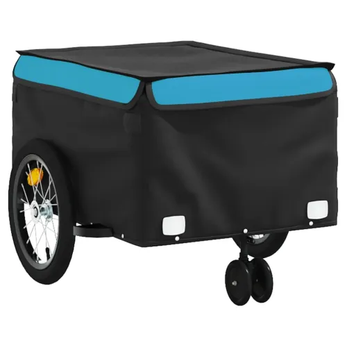 Prikolica za bicikl crno-plava 45 kg željezna - Plava 62.5 x 124 x 52 cm Cijena
