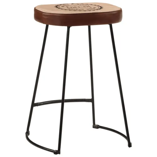 Barski stolci 2 kom tamnosmeđi 41 x 29 x 62 cm - Tamno smeđa 41 x 29 x 62 cm Koža i platno Cijena