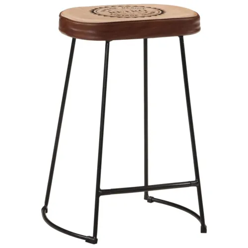 Barski stolci 2 kom tamnosmeđi 41 x 29 x 62 cm - Tamno smeđa 41 x 29 x 62 cm Koža i platno Cijena