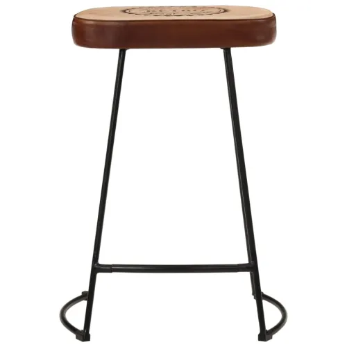 Barski stolci 2 kom tamnosmeđi 41 x 29 x 62 cm - Tamno smeđa 41 x 29 x 62 cm Koža i platno Cijena