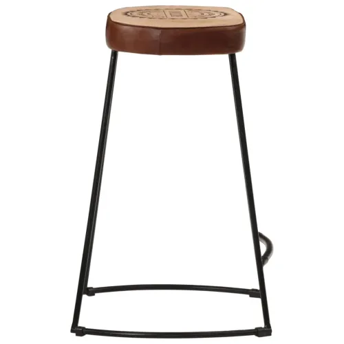Barski stolci 2 kom tamnosmeđi 41 x 29 x 62 cm - Tamno smeđa 41 x 29 x 62 cm Koža i platno Cijena