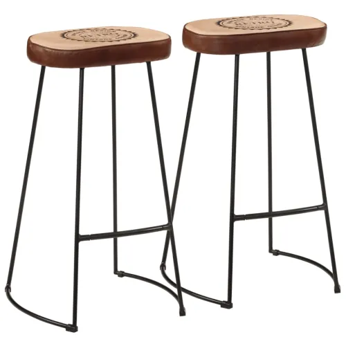 Barski stolci 2 kom tamnosmeđi 44 x 37,5 x 78 cm - Tamno smeđa 44 x 37.5 x 78 cm 2 Koža i platno Cijena