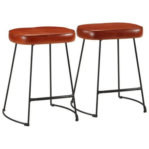 Barski stolci 2 kom tamnosmeđi 40 x 29,5 x 53 cm - Smeđa 40 x 29.5 x 53 cm Koža Cijena