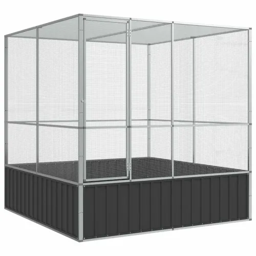 Kavez za ptice srebrni 211 x 207 x 212 cm čelični - 211 x 207 x 212 cm 211 x 207 x 212 cm Cijena