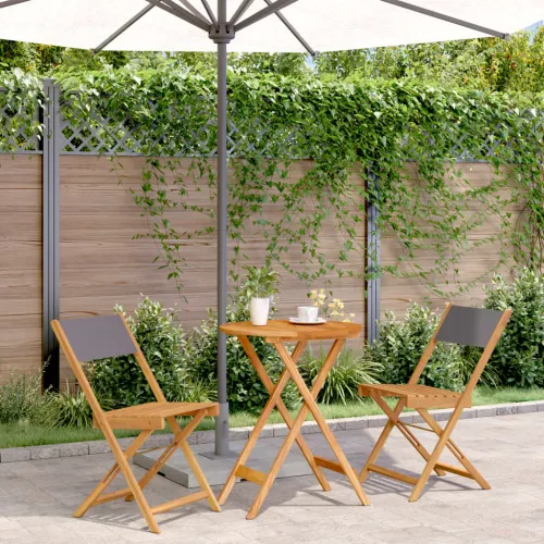 3-dijelni bistro set od tkanine i masivnog drva antracit - Antracit 60 x 75 cm Cijena