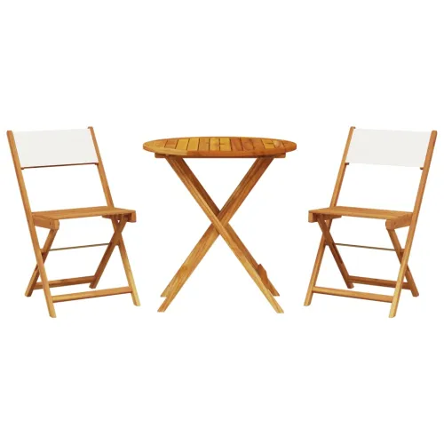 3-dijelni bistro set od tkanine i masivnog drva krem bijelim - Krema 70 x 75 cm Cijena