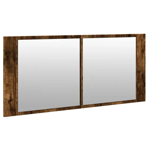 LED kupaonski ormarić s ogledalom boja hrasta 100 x 12 x 45 cm - Dimljeni hrast Cijena