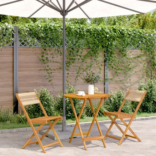 3-dijelni bistro set od polipropilen i masivnog drva bež - Bež 70 x 75 cm Cijena