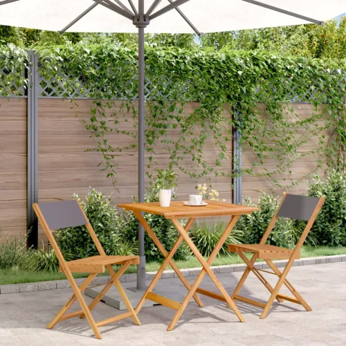 3-dijelni bistro set od tkanine i masivnog drva antracit - Antracit 70 x 70 x 75 cm Cijena