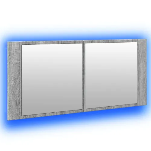 LED kupaonski ormarić s ogledalom siva boja hrasta 100x12x45 cm - Sivi hrast sonoma 1 Cijena