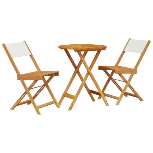 3-dijelni bistro set od tkanine i masivnog drva krem bijelim - Krema 60 x 75 cm Cijena