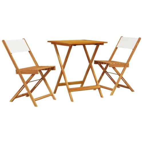 3-dijelni bistro set od tkanine i masivnog drva krem bijelim - Krema 60 x 60 x 75 cm Cijena
