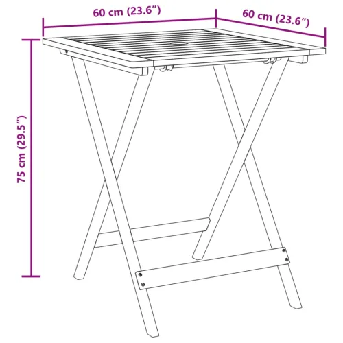 3-dijelni bistro set od tkanine i masivnog drva krem bijelim - Krema 60 x 60 x 75 cm Cijena