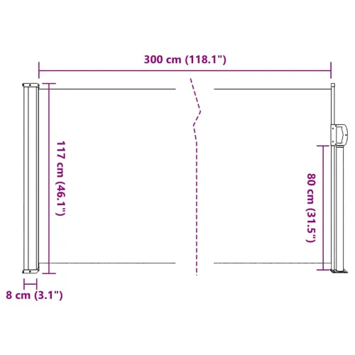 Uvlačiva bočna tenda bež 117 x 300 cm plava - Bež 117 x 300 cm Cijena