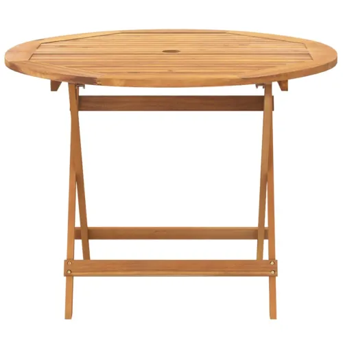 Vrtna garnitura - 5-dijelni vrtni blagovaonski set uzorkom lišća tkanine i drva - Uzorak lišća 90 x 75 cm Cijena