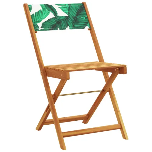 Vrtna garnitura - 5-dijelni vrtni blagovaonski set uzorkom lišća tkanine i drva - Uzorak lišća 90 x 75 cm Cijena