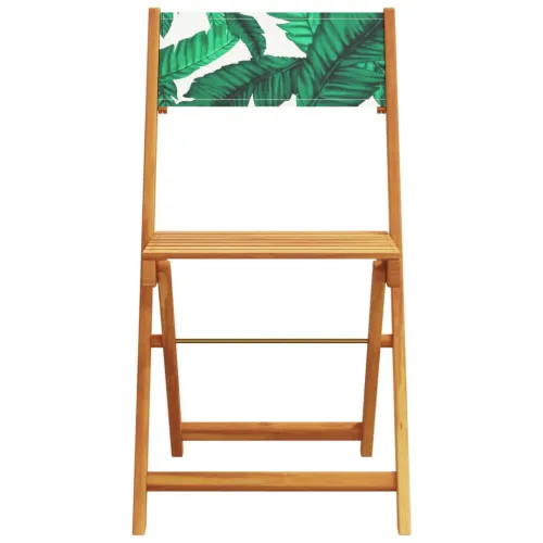 Vrtna garnitura - 5-dijelni vrtni blagovaonski set uzorkom lišća tkanine i drva - Uzorak lišća 90 x 75 cm Cijena