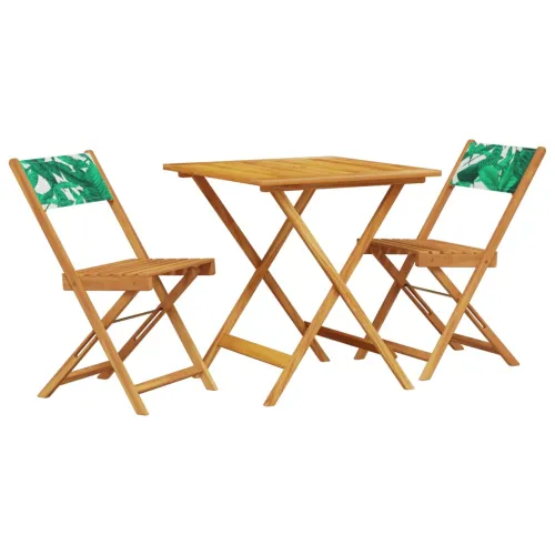 3-dijelni bistro set od tkanine i masivnog drva uzorkom lišća - Uzorak lišća 70 x 70 x 75 cm 1 Uzorak lišća Cijena