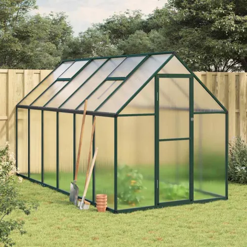 Staklenik s okvirom zeleni 334 x 169 x 195 cm aluminijski - Zelena 334 x 169 x 195 cm 1 Zelena Cijena