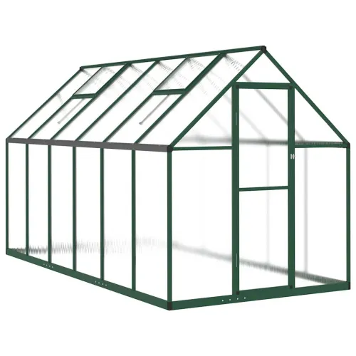 Staklenik s okvirom zeleni 334 x 169 x 195 cm aluminijski - Zelena 334 x 169 x 195 cm 1 Zelena Cijena