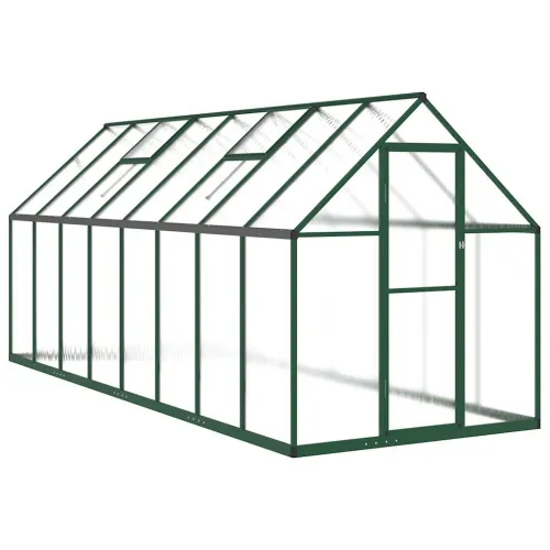 Staklenik s okvirom zeleni 445 x 169 x 195 cm aluminijski - Zelena 445 x 169 x 195 cm 1 Zelena Cijena