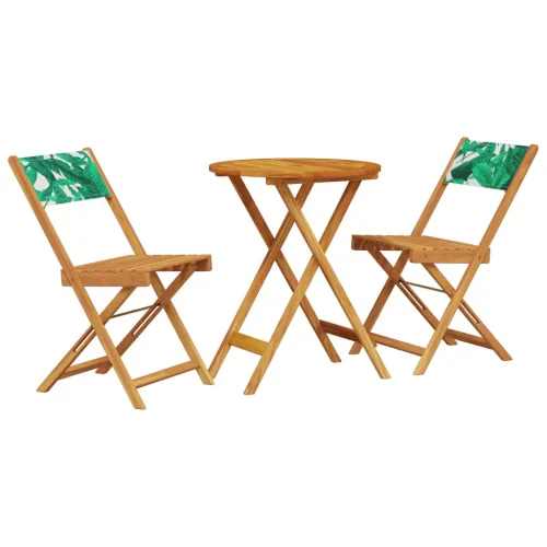 3-dijelni bistro set od tkanine i masivnog drva uzorkom lišća - Uzorak lišća 60 x 75 cm 1 Uzorak lišća Cijena