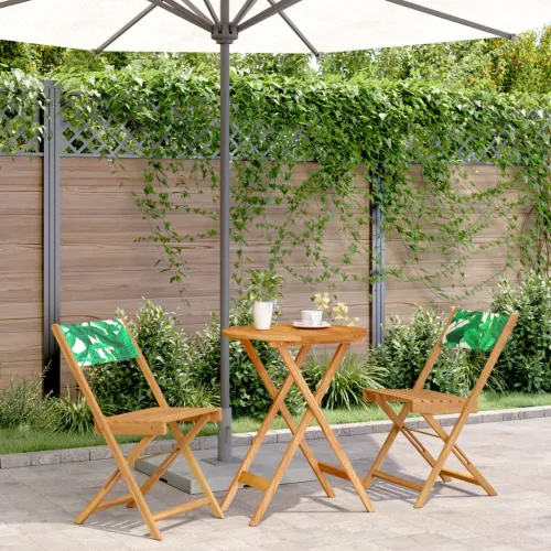 3-dijelni bistro set od tkanine i masivnog drva uzorkom lišća - Uzorak lišća 60 x 75 cm 1 Uzorak lišća Cijena