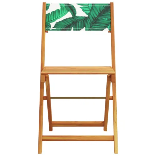 3-dijelni bistro set od tkanine i masivnog drva uzorkom lišća - Uzorak lišća 60 x 75 cm Cijena