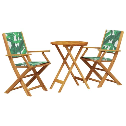 3-dijelni bistro set od tkanine i masivnog drva uzorkom lišća - Uzorak lišća 60 x 75 cm 1 Uzorak lišća Cijena
