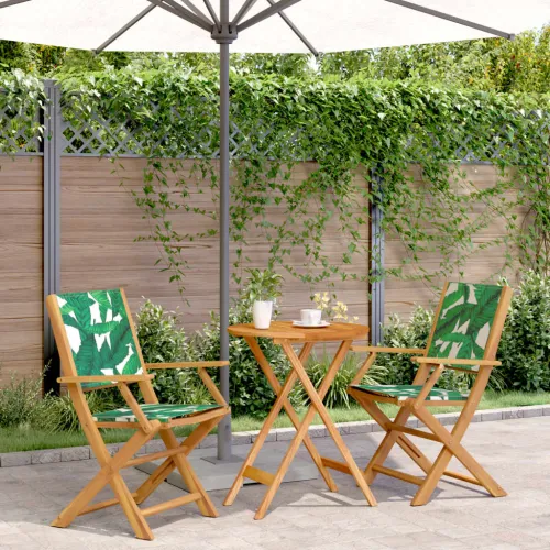 3-dijelni bistro set od tkanine i masivnog drva uzorkom lišća - Uzorak lišća 60 x 75 cm 1 Uzorak lišća Cijena