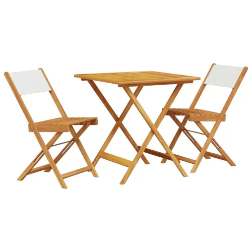 3-dijelni bistro set od tkanine i masivnog drva krem bijelim - Krema 70 x 70 x 75 cm Cijena
