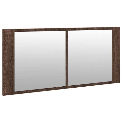 LED kupaonski ormarić s ogledalom smeđa boja hrasta 100x12x45cm - Smeđi hrast Cijena