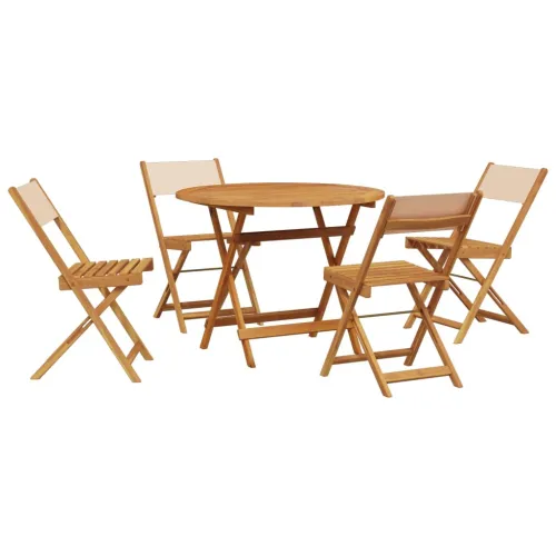 Vrtna garnitura - 5-dijelni vrtni blagovaonski set bež od tkanine i drva - Bež 90 x 75 cm Cijena