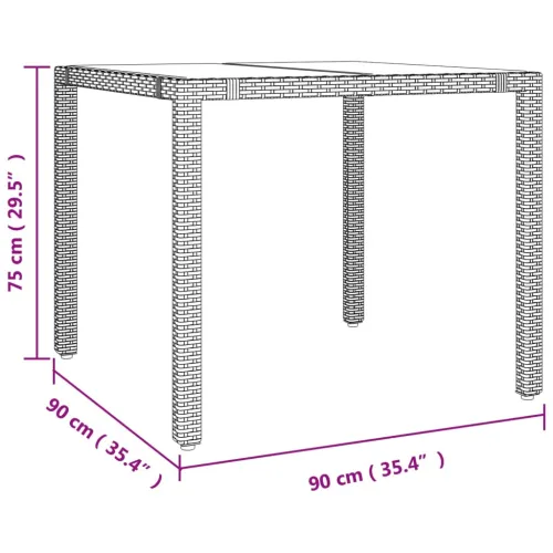Vrtna garnitura - 5-dijelni vrtni blagovaonski set od poliratana s jastucima bež - 90 x 90 x 75 cm 4 Sa naslonom za noge Cijena