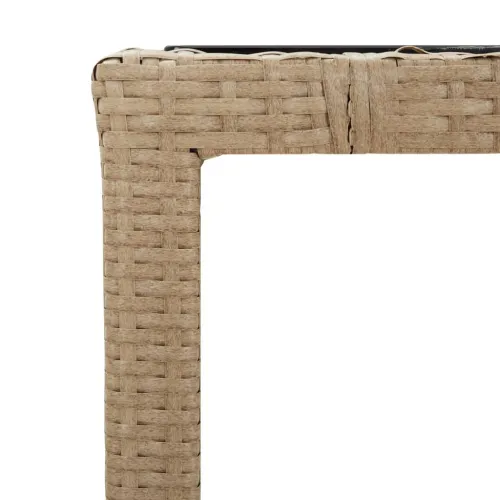 Vrtna garnitura - 5-dijelni vrtni blagovaonski set od poliratana s jastucima bež - 90 x 90 x 75 cm 4 Sa naslonom za noge Cijena