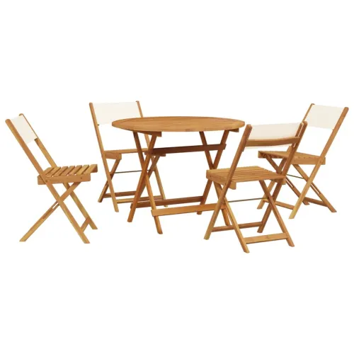 Vrtna garnitura - 5-dijelni vrtni blagovaonski set krem bijela od tkanine i drva - Krema 90 x 75 cm Cijena